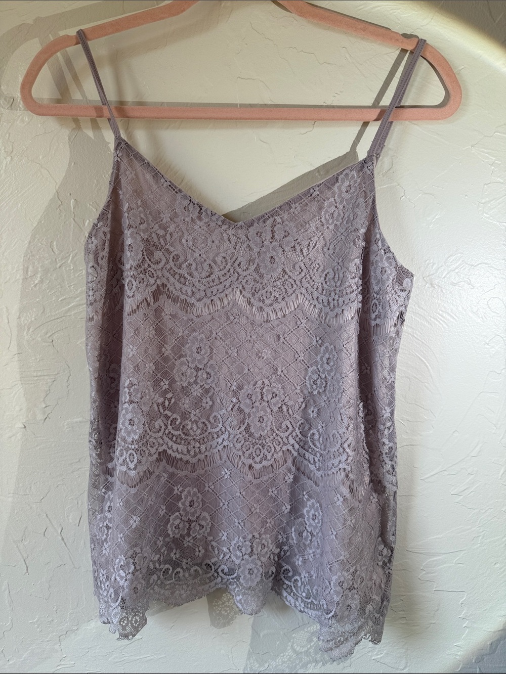 Maurices Lavender-Gray Lace V-Neck Camisole